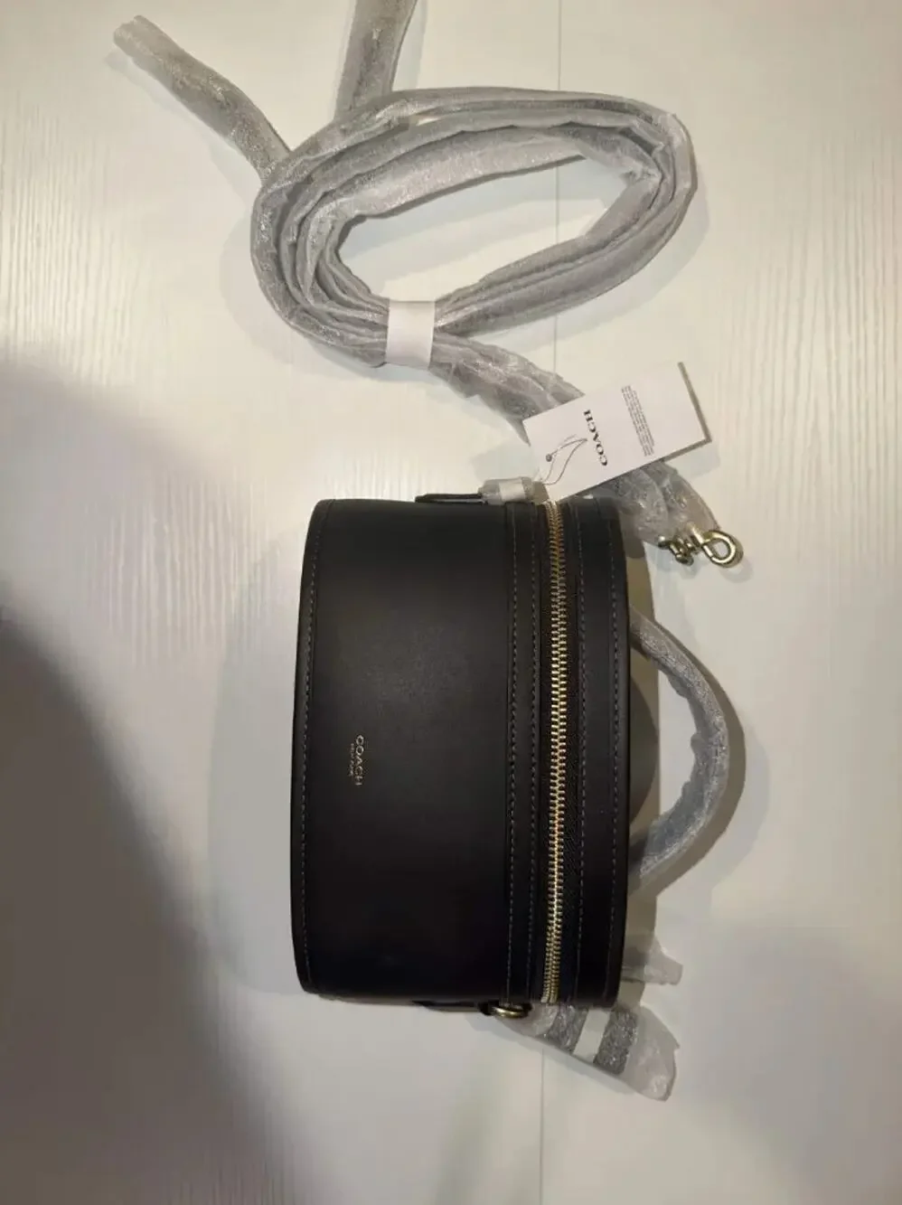 NWT B7-009COACH Originals TrailBagCrossbodyVanity Case In LeatherGoldBlack CBG93